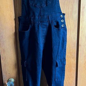 Forever 21 black denim overalls